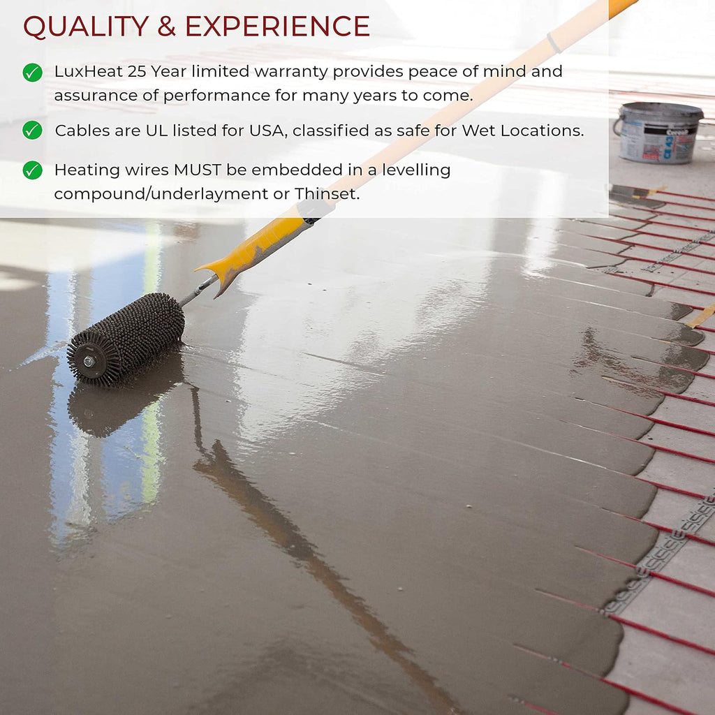 Floor Heating Cable Set 60 Sqft 120v Electric Radiant Floor Heating System with WiFi Programmable Thermostat I57349