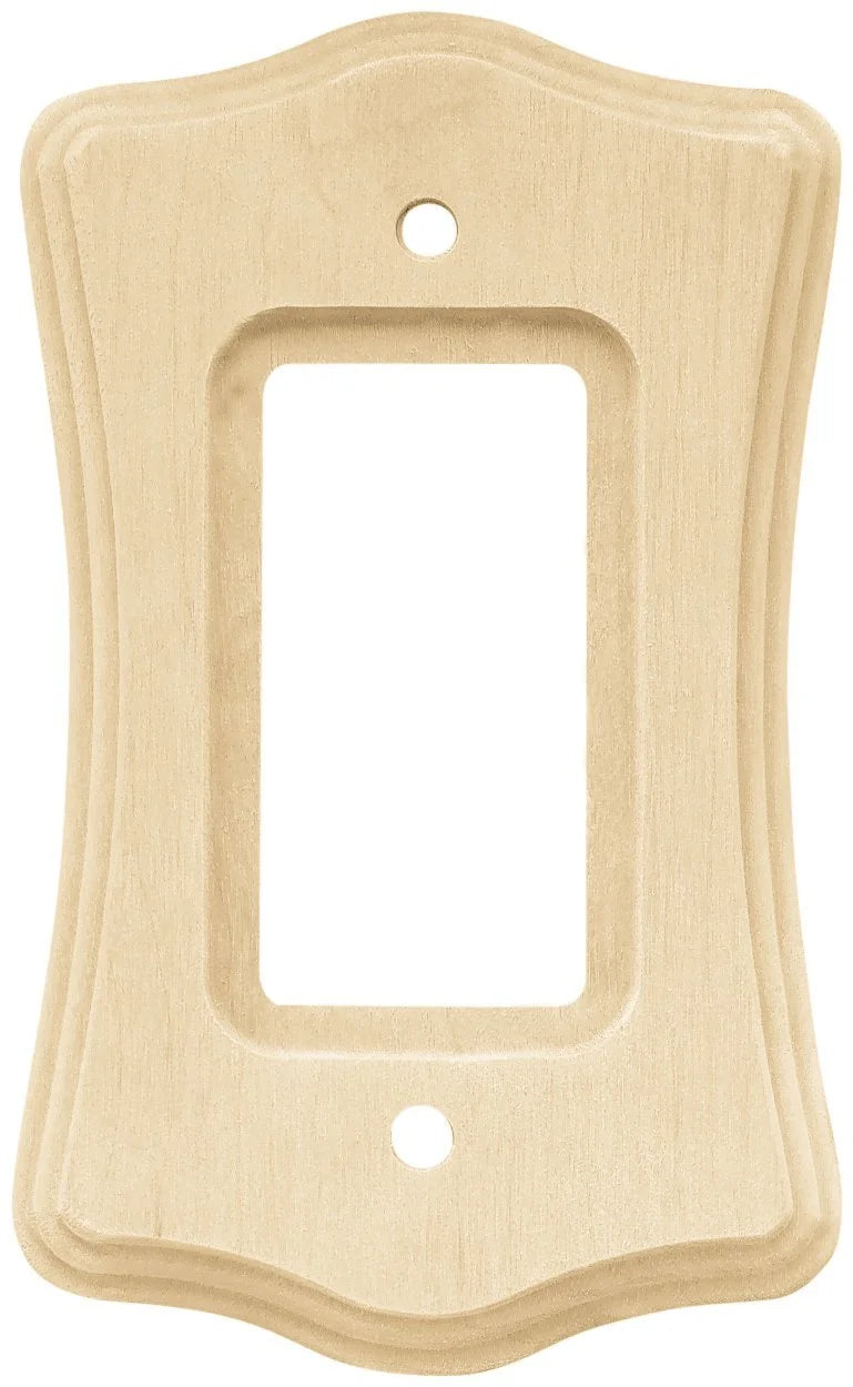 Wood Scalloped Single Decorator Switch Plate N555