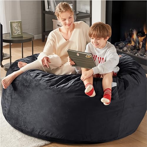 Charcoal Grey 4 FT Machine Washable Mink Bean Bag Chair A596