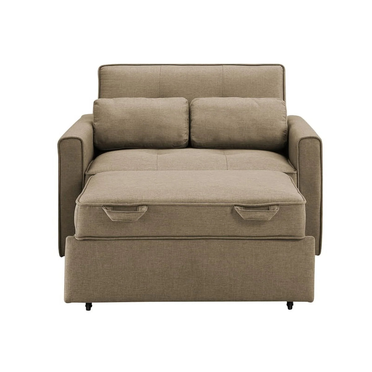 Twin Convertible Sleeper Tan Brown Fabric Z18315