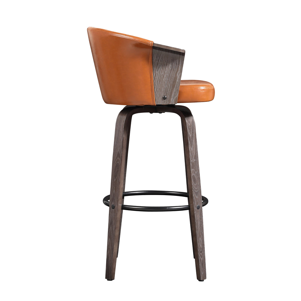 Set of 2 Faux Leather Swivel Bar Stools S751