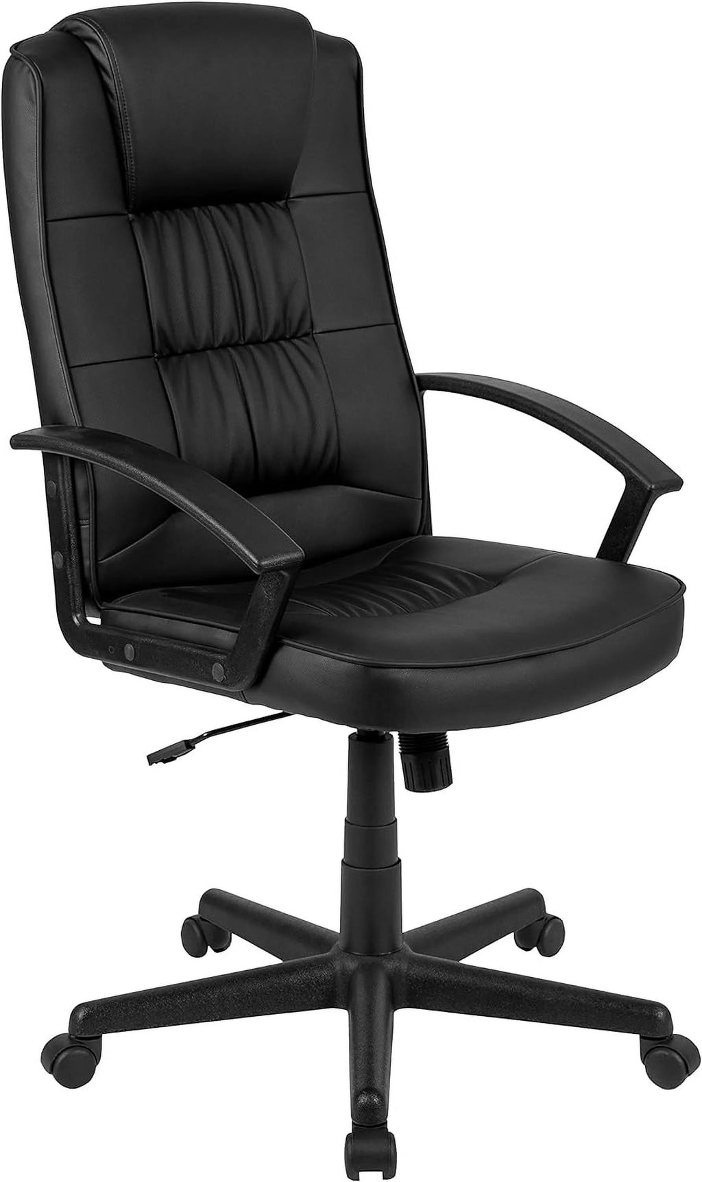 Black Leathersoft Task Chair with Arms Q16940