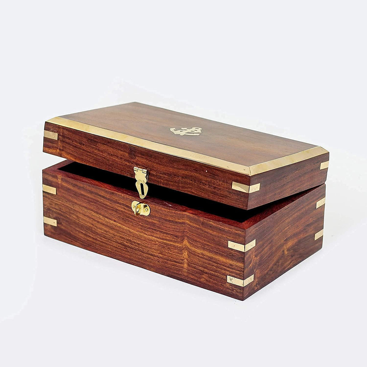 Antique Nautical Wooden Anchor Jewelry Box, Pack of 2 O803281