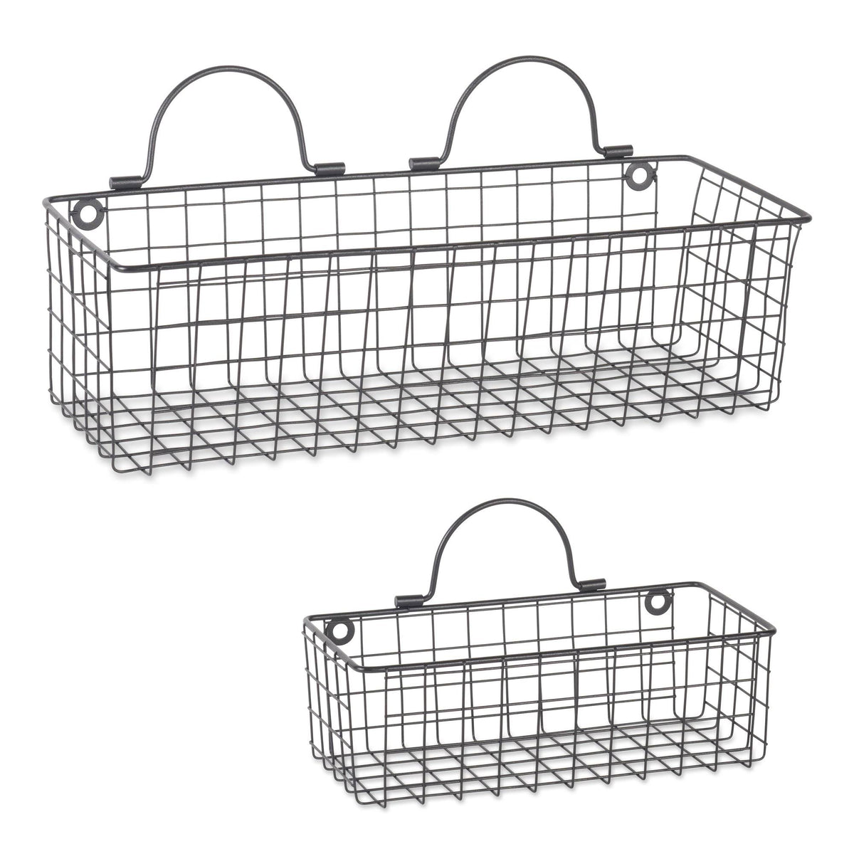 Black Wire Wall Basket Set of 2 U129