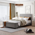 Light Gray Queen Size Storage Upholstered Platform Bed R548