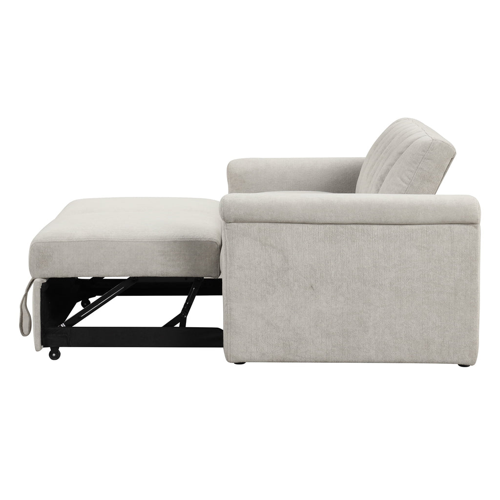61.4" Pull Out Convertible Sleeper Sofa Bed Chenille X653189