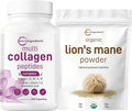 Multi Collagen Complex & Lions Mane Mushroom Supplement Powder 2 Pack T7402