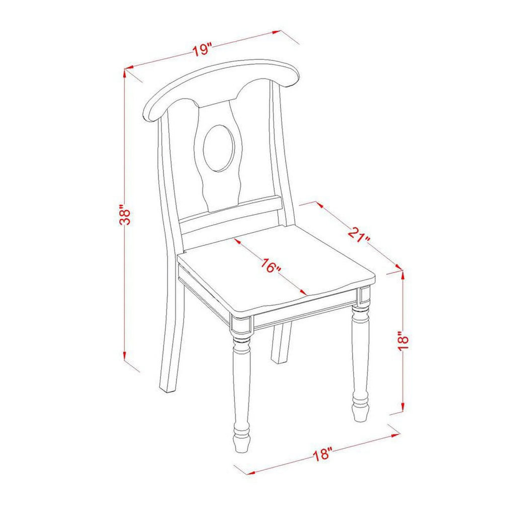 Cream Cherry Wood Dining Chairs Set of 2 Z590