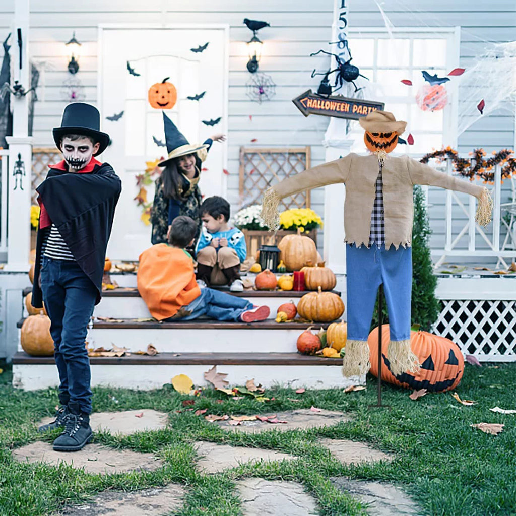 7.5 Feet Halloween Scarecrow Ghost Decorations with Metal Stand Y9410