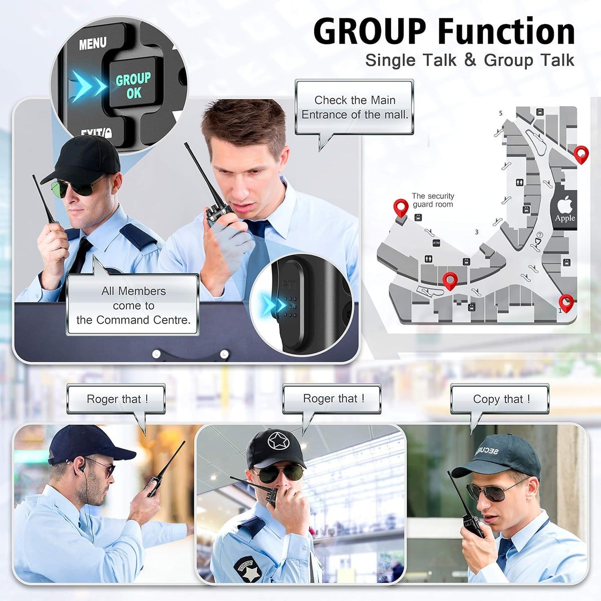 3 Packs Rechargeable UHF Hand-held Two Way Radios I971
