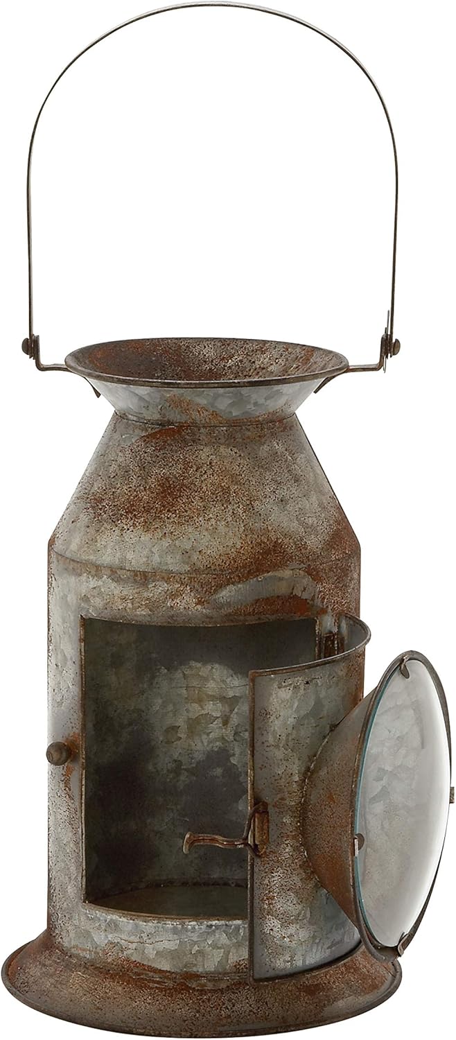 Distressed Metal Glass Candle Lantern, Pack of 2 Y556593