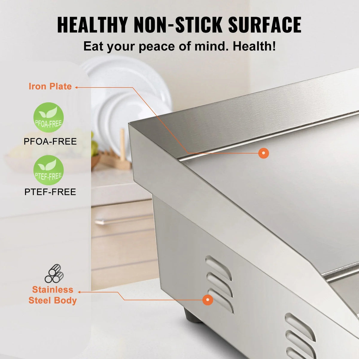 21" 1600W Stainless Steel Electric Griddle M4501