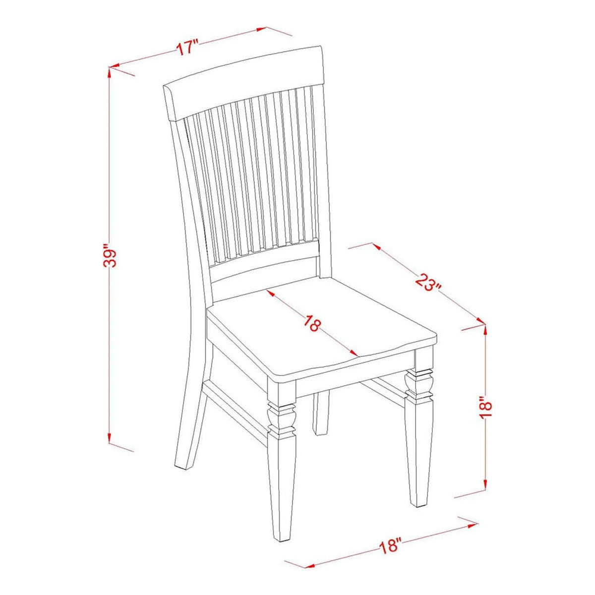 3 Pc Kitchen Table Set with 2 Wood Seat Dining Chairs B699192