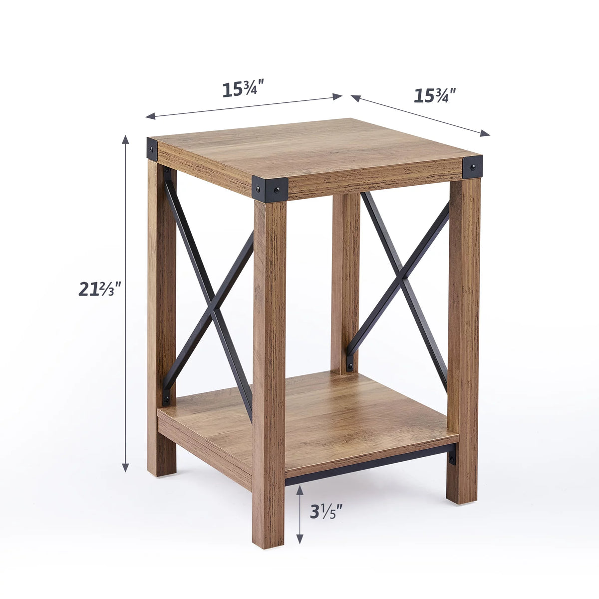 16x16 Teak Side Table with Shelf S9544