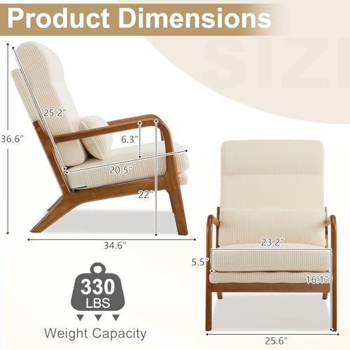 White Teddy Fleece Upholstered Accent Chair with Pillow V9240