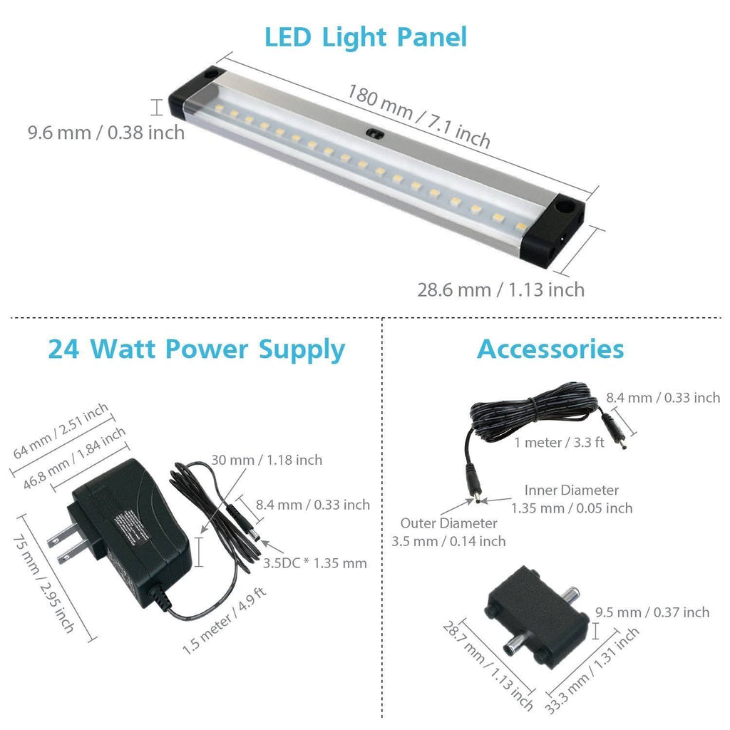 6 Panels 7 inch LED Dimmable Under Cabinet Lighting Kit E9243