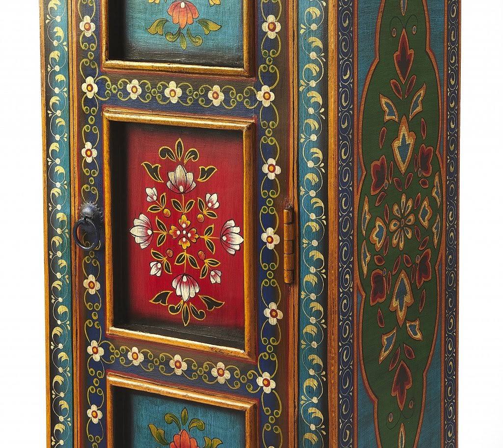Tall Hand Painted Cabinet B557