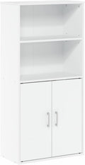 White Storage Cabinet with 2 Open Shelves and 2 Doors B258325