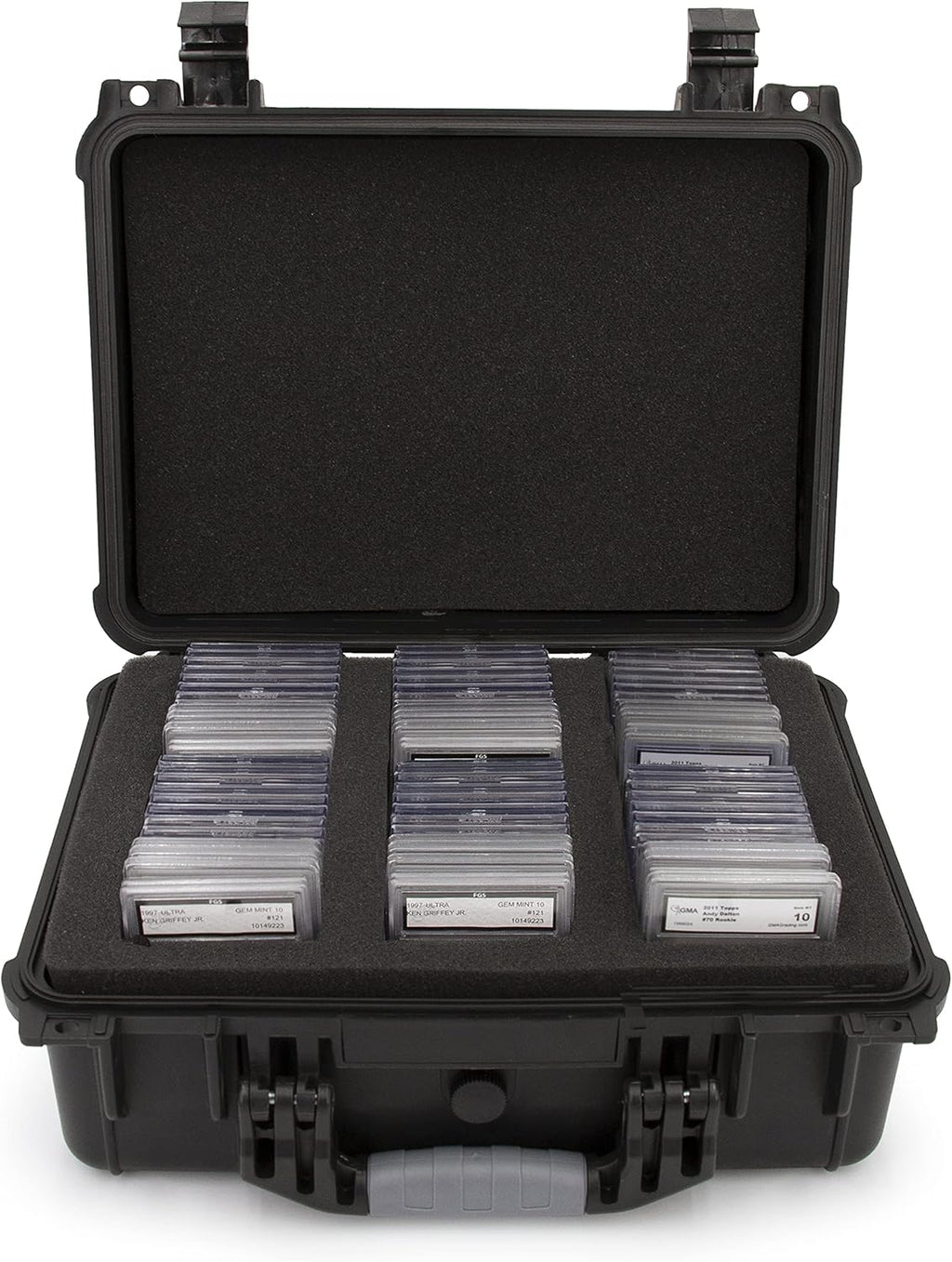 Graded Card Case with Three Custom Card Carrying Case Impact Absorbing Foam Slots F771