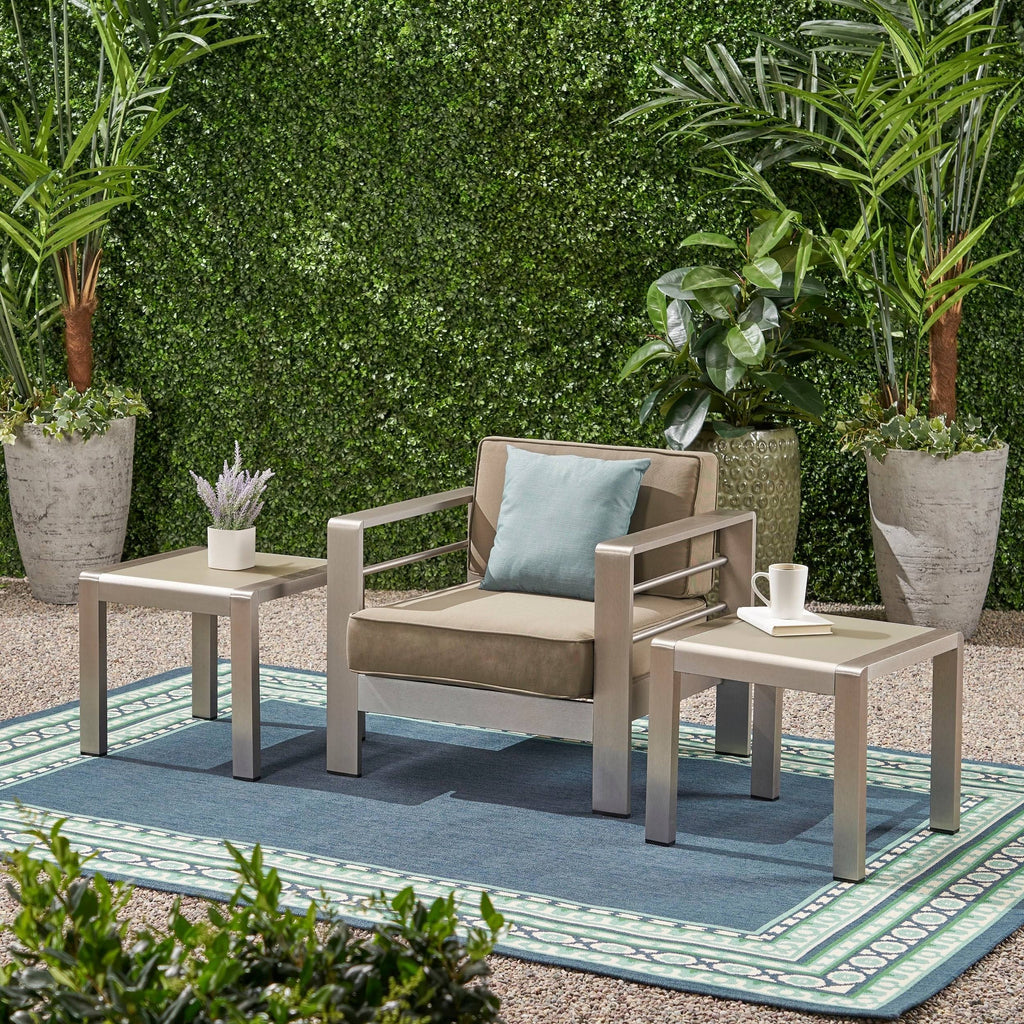 Gray Aluminum Patio Side Table D453