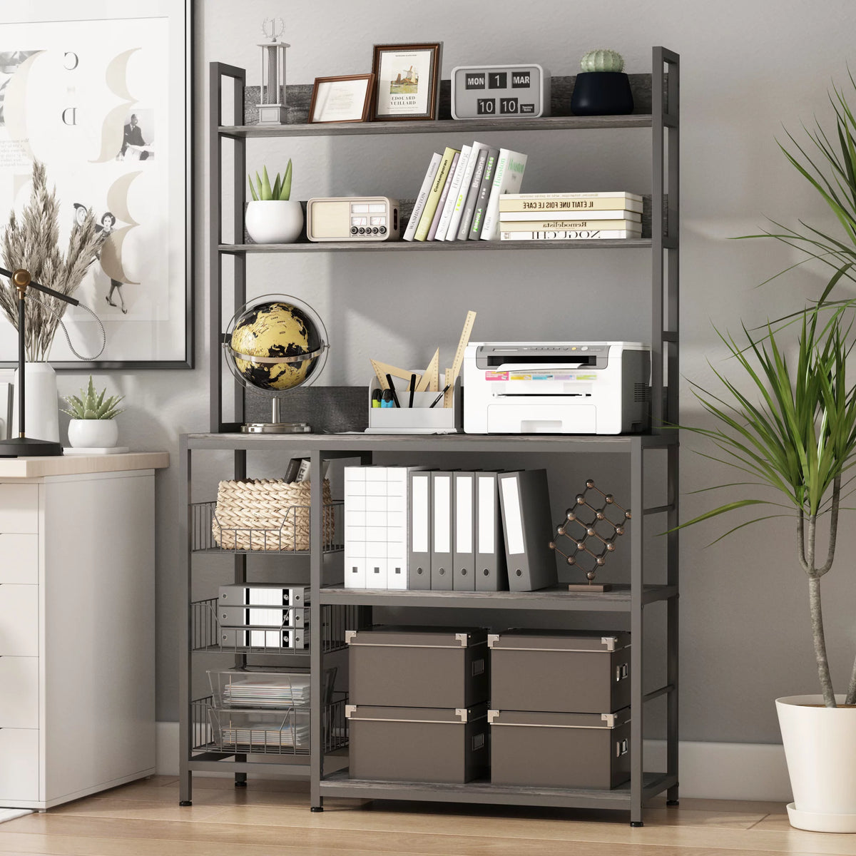 5-Tier Kitchen Bakers Rack with Baskets R838
