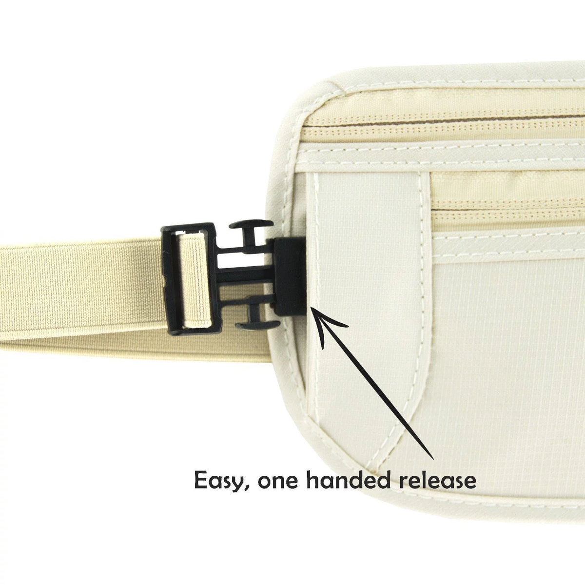 RFID Blocking Beige Money Belt Waist Pack B31373