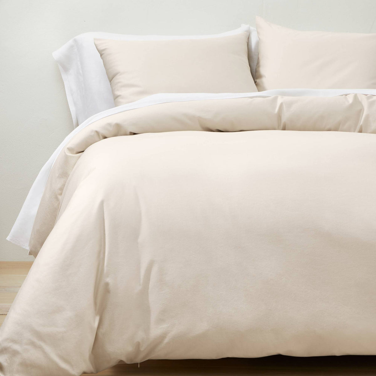 Natural Washed Sateen Duvet & Sham Set Z31840