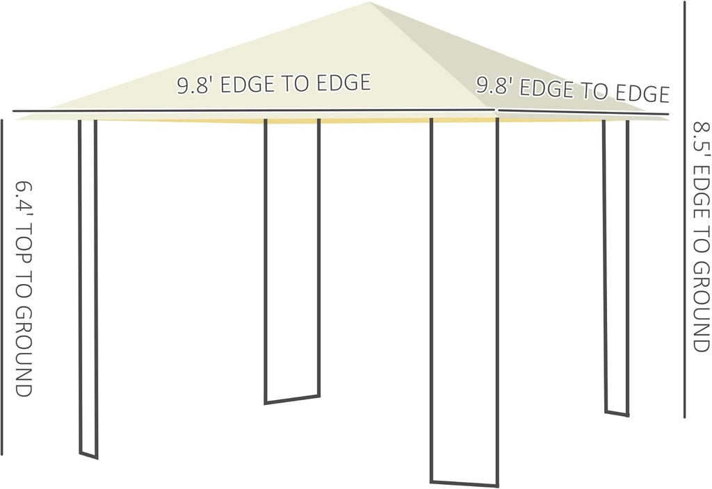 10' x 10' Outdoor Gazebo Canopy with Steel Frame E4032