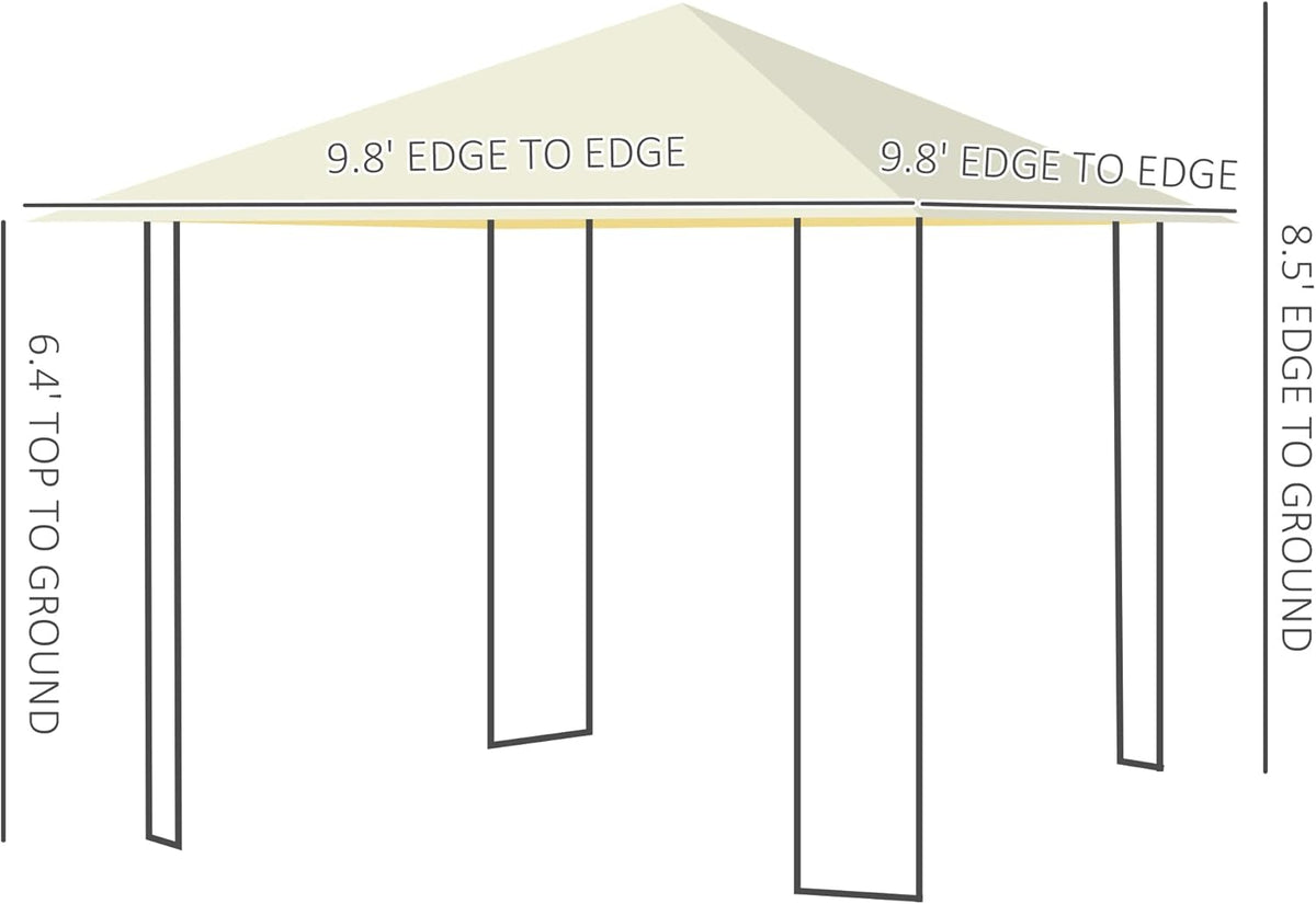 10' x 10' Outdoor Gazebo Canopy with Steel Frame E4032