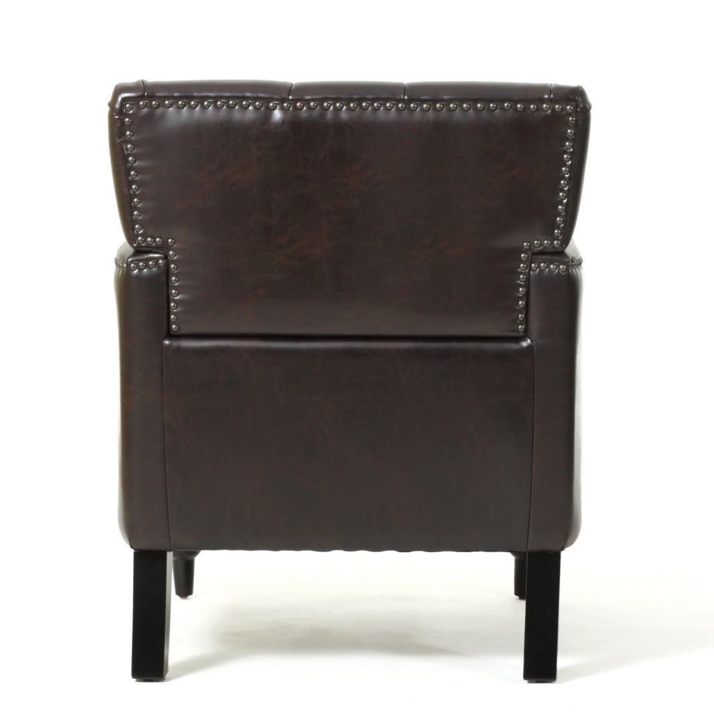 Bonded Leather Club Chair, Brown X46094