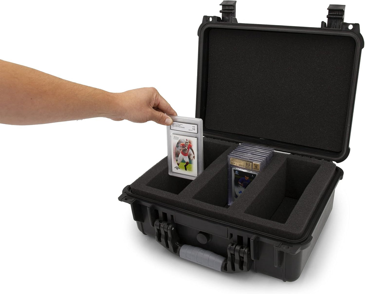 Graded Card Case with Three Custom Card Carrying Case Impact Absorbing Foam Slots F771