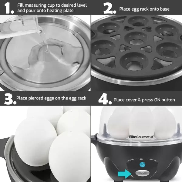 7 Egg Capacity Electric Egg Cooker with Auto Shut-Off S8710
