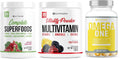 Superfoods Greens & Reds Blend Vitamin Powder and Mineral Supplement Omega-3 Fish Oil Supplement S39760