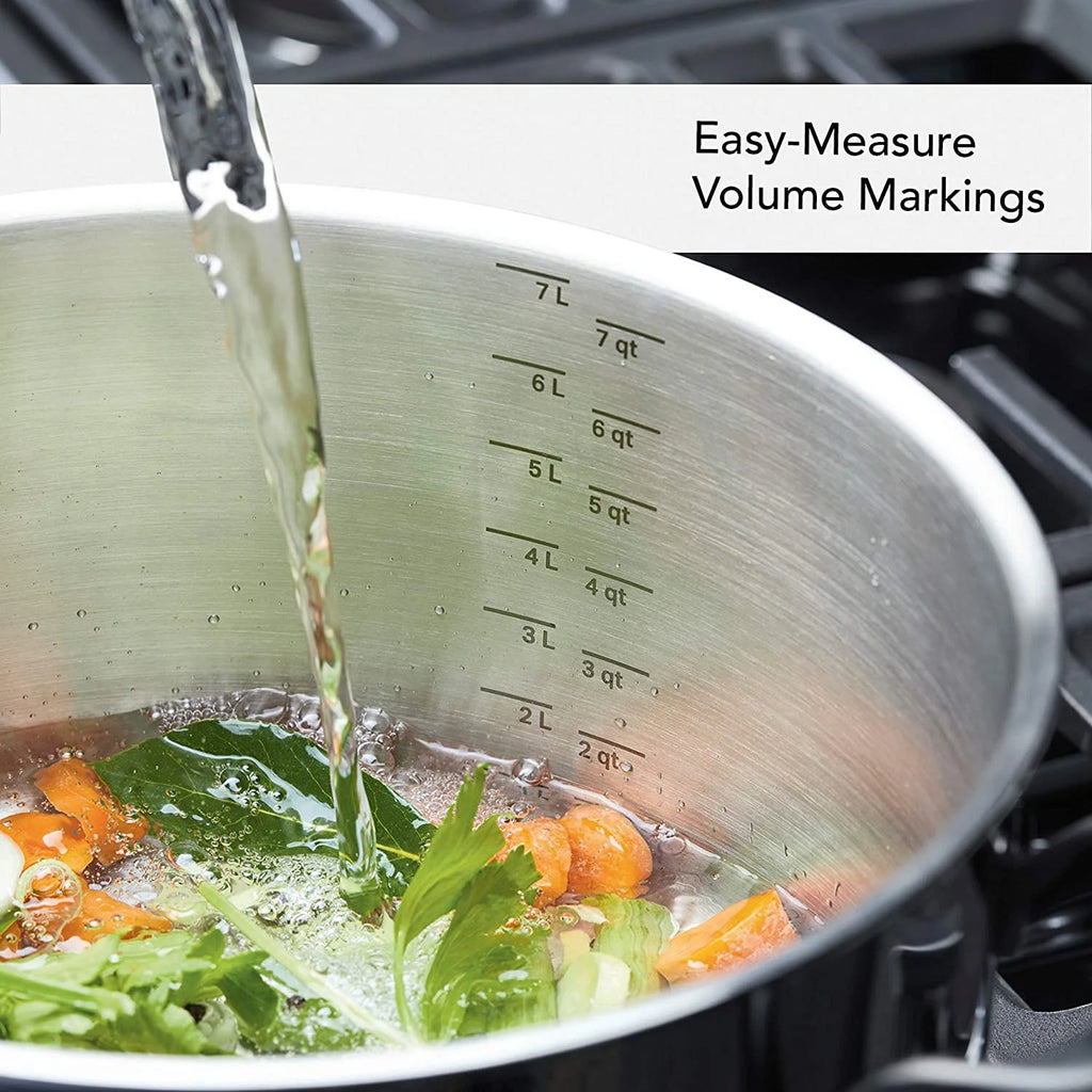 5-Ply Clad Stainless Steel Stock Pot with Lid, 8 Quart G875