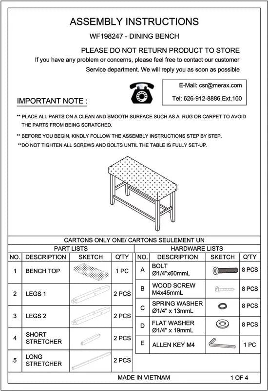 Rustic Wooden Upholstered Dining Bench W218577