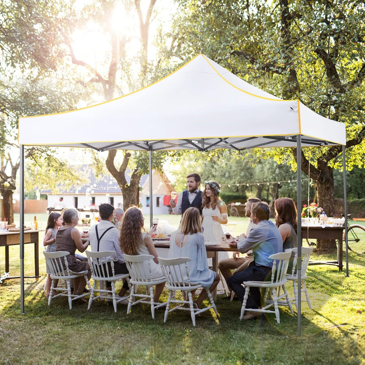 Pop Up Canopy Tent 10x10 Waterproof Portable Folding with Carry Bag (Black) U5219