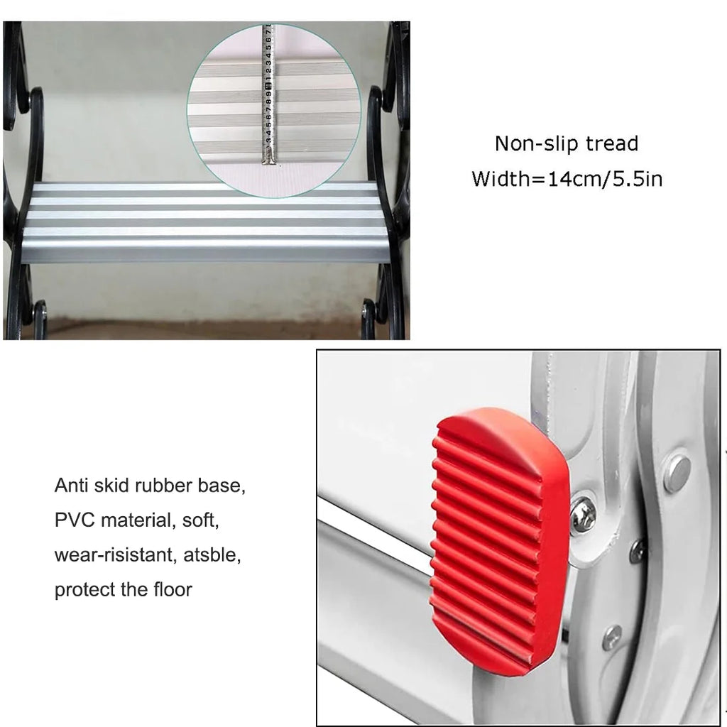 White Al-mg Alloy Wall Mounted Folding Attic Ladder B8825