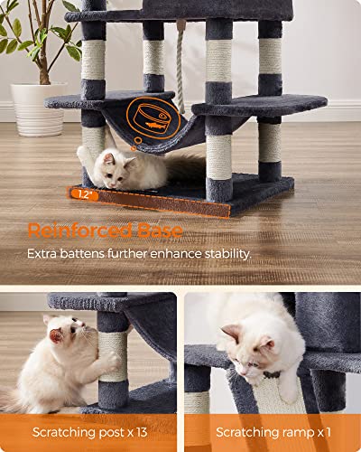 81.1-Inch Multi-Level Plush Cat Tree with Scratching Posts Z73819