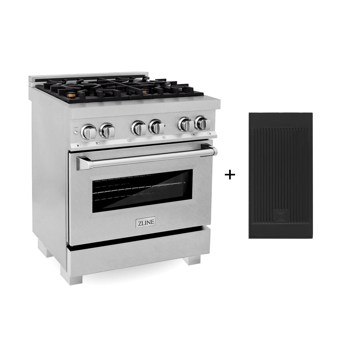 30 Gas Burner Electric Oven with Griddle and Brass Burners in Stainless Steel H2031