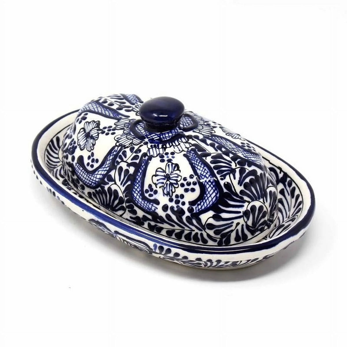 Handmade Blue Pottery Butter Dish F334323