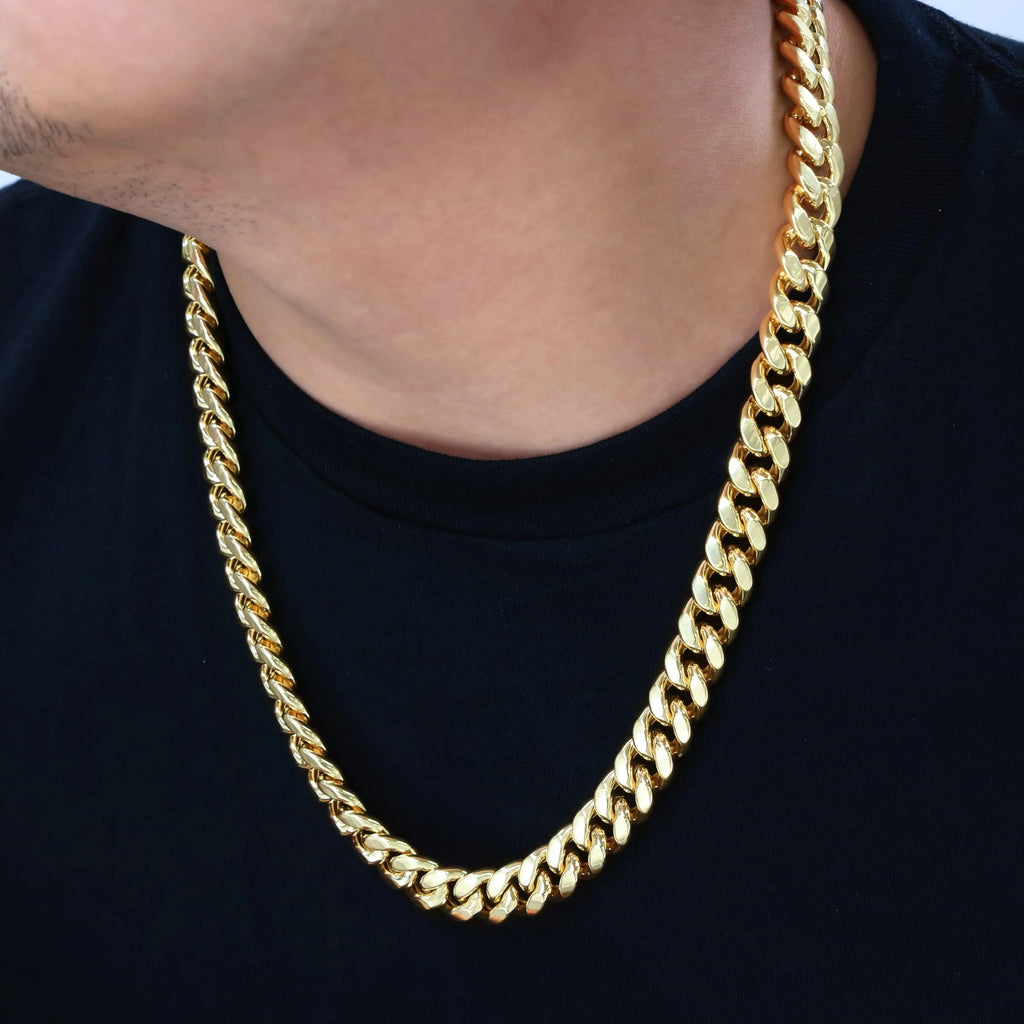 14k Yellow Gold Miami Cuban Link Chain Necklace 20" - 30" Q830809