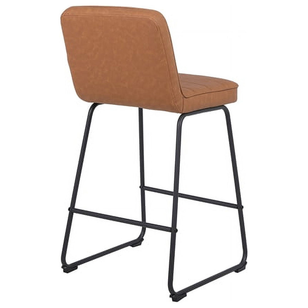 Faux Leather Counter Stool in Camel (Set of 3) S590