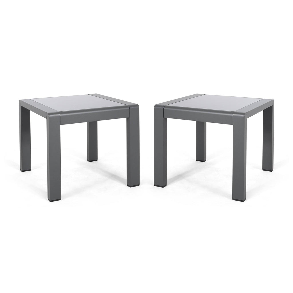 Gray Aluminum Patio Side Table D453