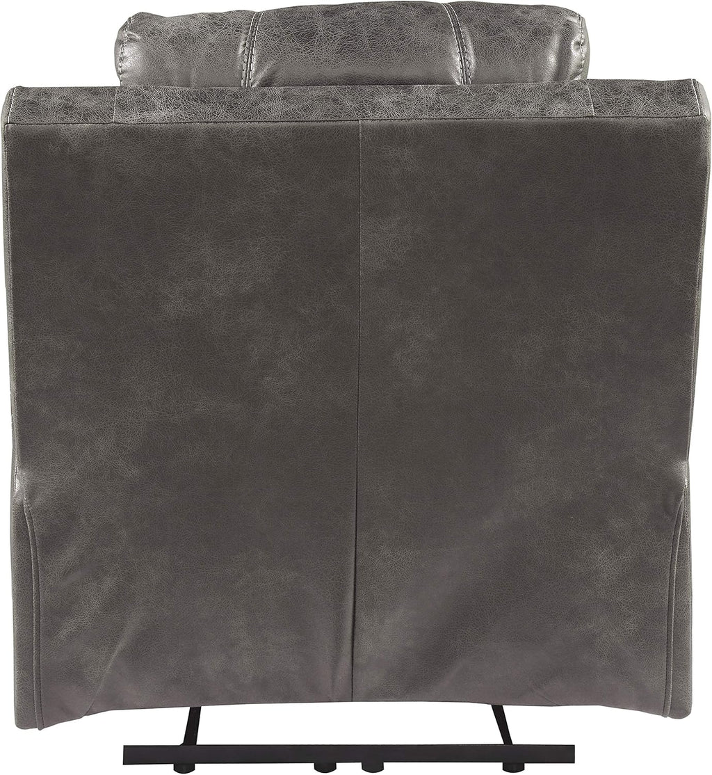 Faux Leather Power Recliner with Adjustable Headrest, Gray X870