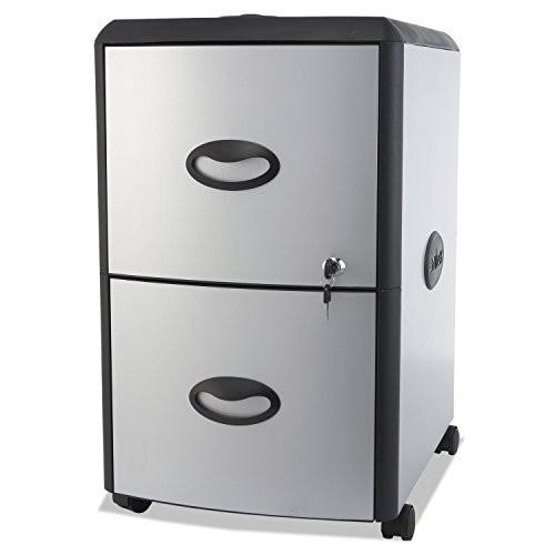 2-Drawer Mobile File Cabinet with Lock, Metal B6769