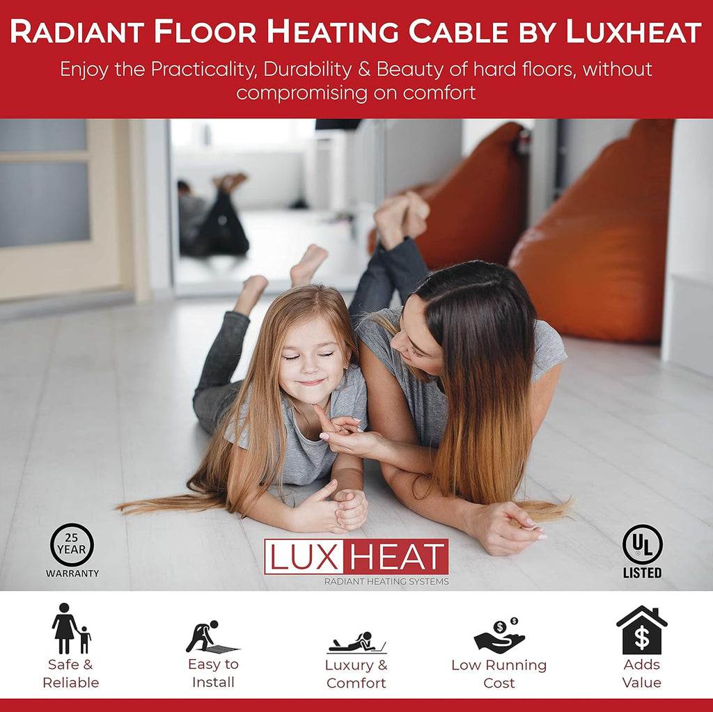 Floor Heating Cable Set 60 Sqft 120v Electric Radiant Floor Heating System with WiFi Programmable Thermostat I57349