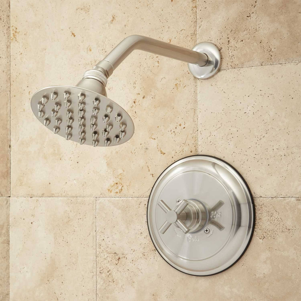 Chrome Rainfall Shower Set with Cross Handle Y5853