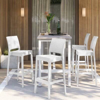 Patio Bar Stool (Set of 2) White S5479