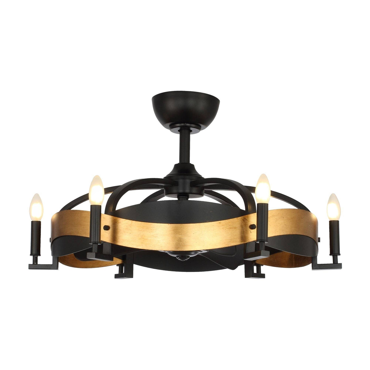 30-Inch Black 3-Blade 6-Light Ceiling Fan with Remote O525189