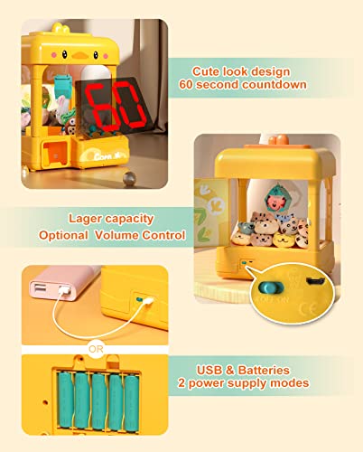 Large Claw Machine with Prizes, Adjustable Sound & Light, Mini Electronic Arcade Game Dispenser Toy Z60342